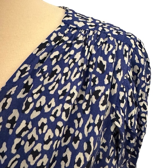 NWT Free People | Women's Blue White Animal Leopard Print Wrap Maxi Dress Size M - Picture 8 of 12